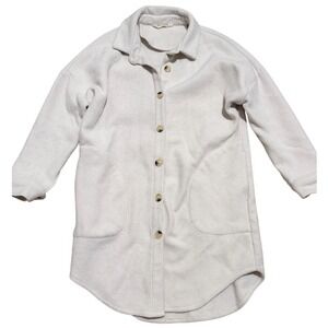 RD Style Off-White Wool Blend Utility Tunic Jacket Shacket Coat Womens S Small